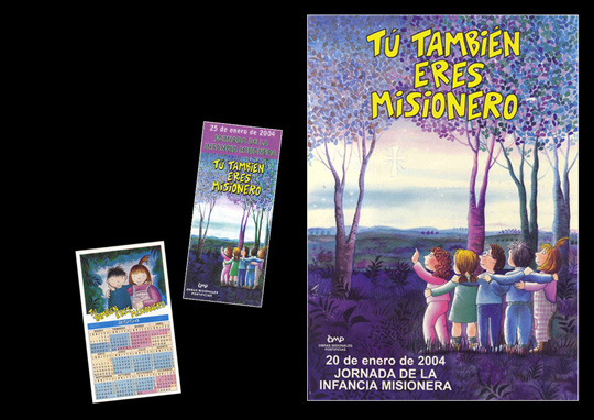 Campaña Publicitaria de La Infancia Misionera. Año 2004. O.M.P. (Obras Misionales Pontificias)